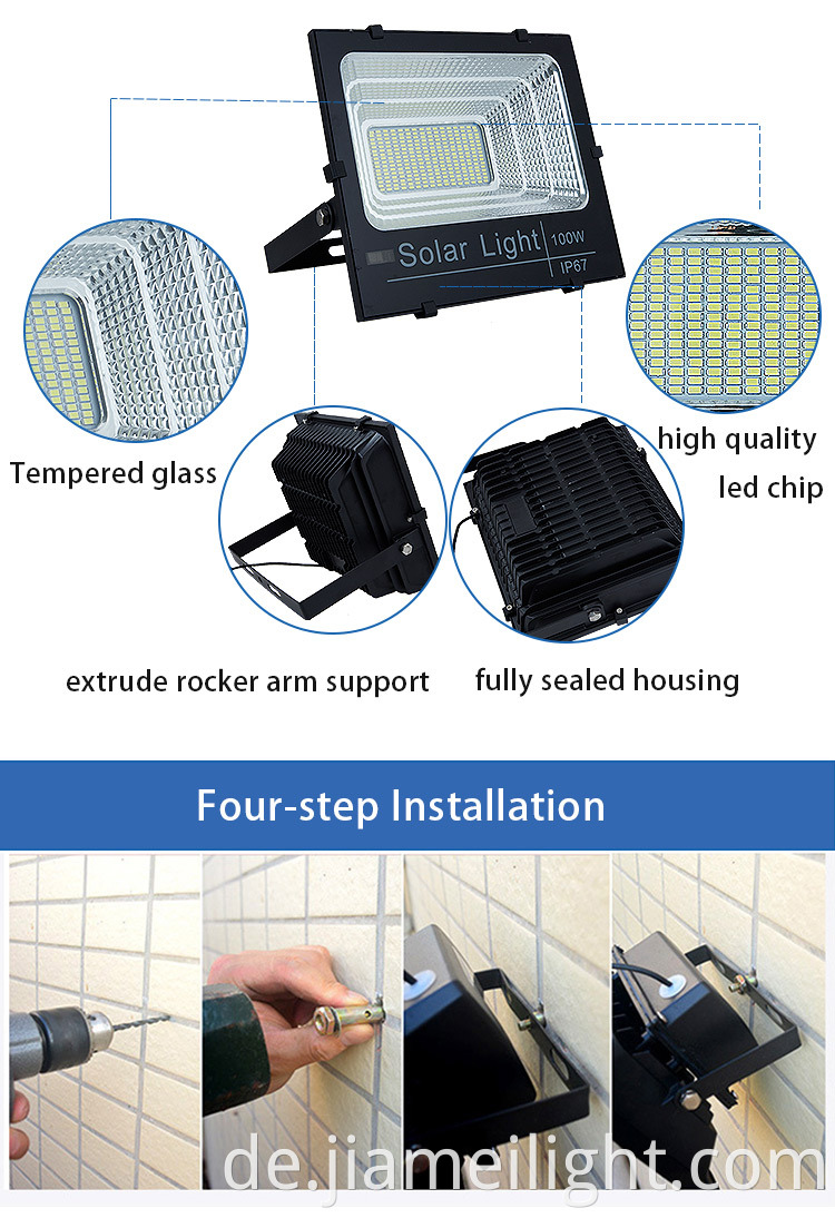 Anern Most leistungsstärker 100W 6500K Solar LED Flood Light